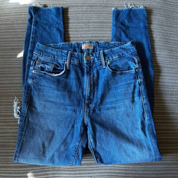 Mother high waisted ankle fray looker jeans 27 distressed - Picture 4 of 12